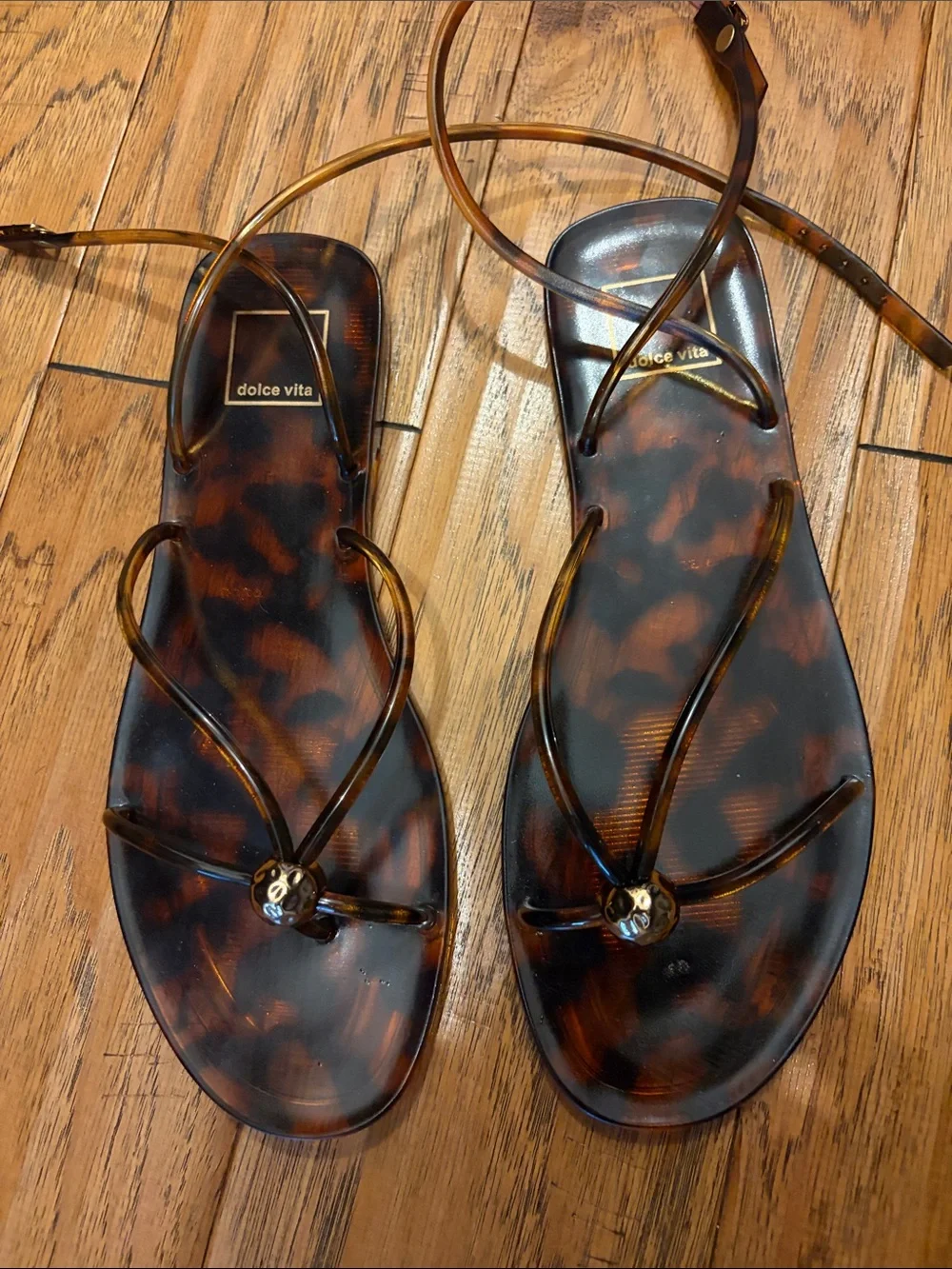 Dolce Vita Kinley Vinyl Sandals Tortoise Jelly NEW Size 8